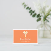 Carte D'appel Spray Tan Tropical Gold Palm Tree Orange (Debout devant)