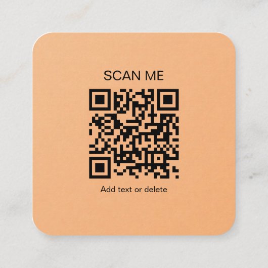 Carte D'appel Square Business Card – Coffee Tone QR Design (Dos)