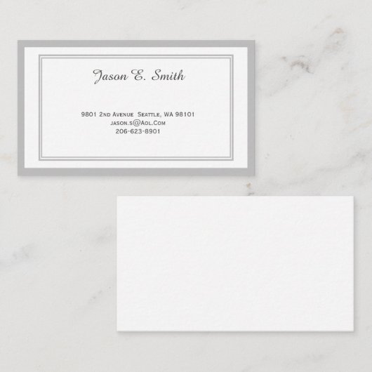 Carte d'appel standard (Devant / Derrière)