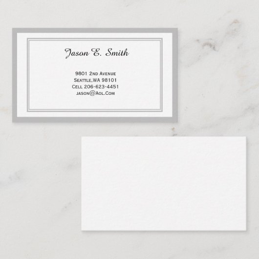 Carte d'appel standard (Devant / Derrière)