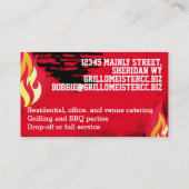 Carte D'appel steak kebab flammes grillades chef barbecue traite (Dos)