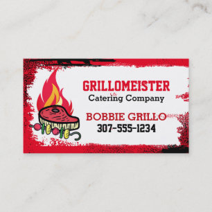 Carte D'appel steak kebab flammes grillades chef barbecue traite