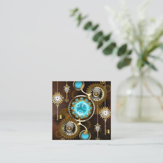 Carte D'appel Steampunk Rusty Background (Debout devant)