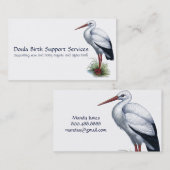 Carte D'appel Stork Midwoman Ou Doula Birth Support Services (Devant / Derrière)
