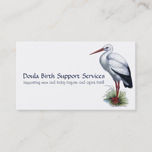 Carte D'appel Stork Midwoman Ou Doula Birth Support Services (Devant)