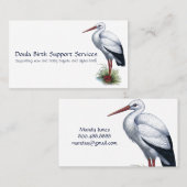 Carte D'appel Stork Midwoman Ou Doula Birth Support Services (Devant / Derrière)