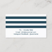 Carte D'appel Stripes de marine Typographie professionnelle Naut (Dos)