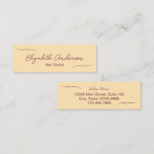 Carte D'appel Styliste de cheveux Pêche et vin Script manuscrit