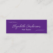 Carte D'appel Styliste des cheveux Purple White Coeur manuscrit (Devant)