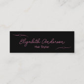 Carte D'appel Stylo cheveux noir et rose manuscrit (Devant)