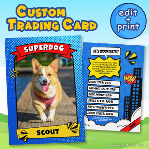 Carte D'appel Superdog Comic Trading Card Funny Custom Chien Car