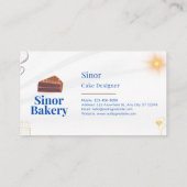 Carte D'appel Sweet Cake Macaron Cupcake  Bakery Business Card (Dos)