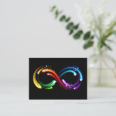Carte D'appel Symbole de l'infini de comètes arc-en-ciel (Debout devant)