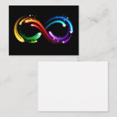 Carte D'appel Symbole de l'infini de comètes arc-en-ciel (Devant / Derrière)