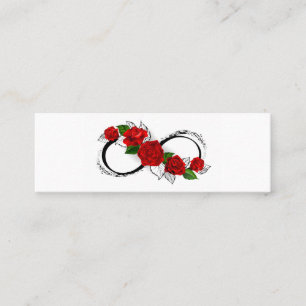 Carte D'appel Symbole d'infini avec les roses rouges