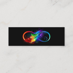Carte D'appel Symbole d'infini avec plume arc-en-ciel