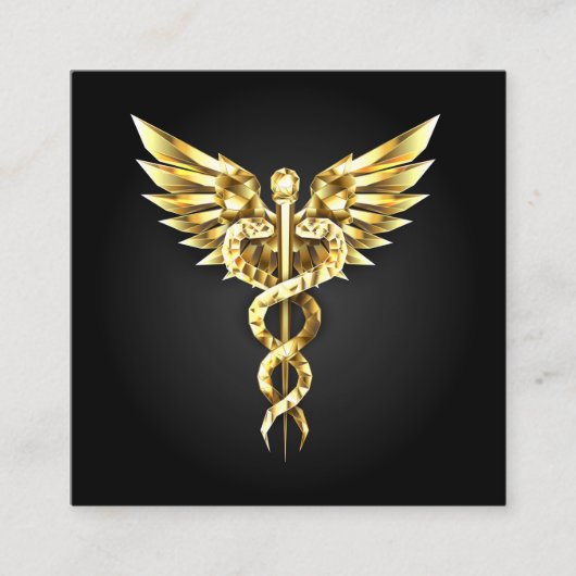 Carte D'appel Symbole Polygonal Or Caduceus (Devant)
