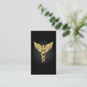 Carte D'appel Symbole Polygonal Or Caduceus (Debout devant)