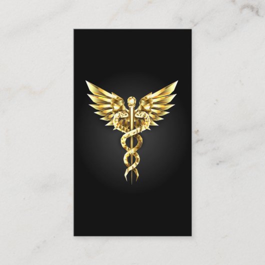 Carte D'appel Symbole Polygonal Or Caduceus (Devant)
