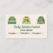 Carte D'appel Tacky Sweater Contest Voting Cards (Devant)