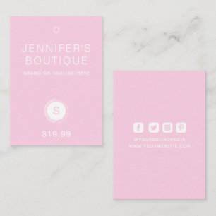 Carte D'appel Tags habillement Hang Tags Petite entreprise Rose
