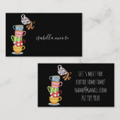 Carte D'appel Tasses à café Whimsical Rencontrez-vous pour le Ca (Devant / Derrière)