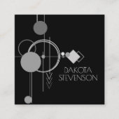 Carte D'appel Tatos Art Déco Moderne | Marque noire et grise (Devant)