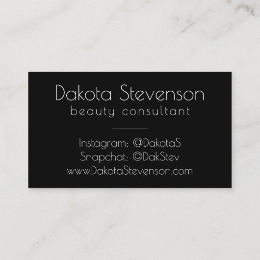 Carte D'appel Tatouage Art Déco Moderne | Monogramme noir et gri (Dos)