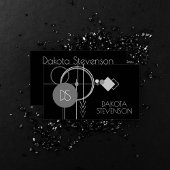 Carte D'appel Tatouage Art Déco Moderne | Monogramme noir et gri