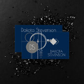 Carte D'appel Tattoos Line Art | Abstrait Marine bleu gris perso