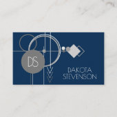 Carte D'appel Tattoos Line Art | Abstrait Marine bleu gris perso (Devant)