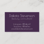 Carte D'appel Tattoos | Marque Bohémienne violet verte (Dos)