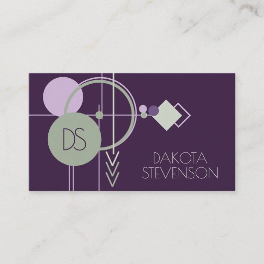 Carte D'appel Tattoos | Marque Bohémienne violet verte (Devant)