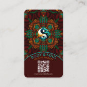 Carte D'appel Teal Brown Earthy Eastern Yin Yang Holistic (Devant)