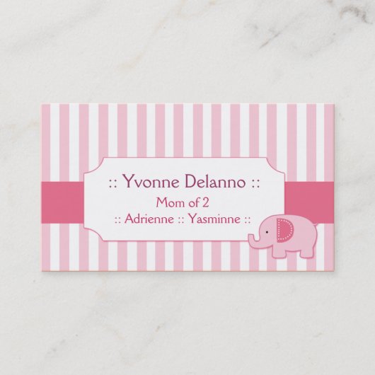 Carte D'appel Télécarte à la mode de maman de rayure d'éléphant (Devant)