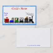 Carte D'appel Télécarte animale du train de l'enfant (Devant / Derrière)