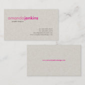 Carte D'appel Télécarte de toile simple (Devant / Derrière)