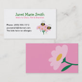 Carte D'appel Télécarte rose de fleurs et 2 d'abeilles v2 (Devant / Derrière)