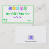 Carte D'appel Télécartes colorées du papillon de l'enfant (Devant / Derrière)