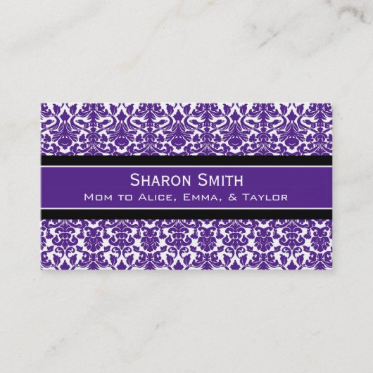 Carte D'appel Télécartes de maman de damassé noire de prune (Devant)