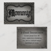 Carte D'appel Texte gothique maman (Devant / Derrière)
