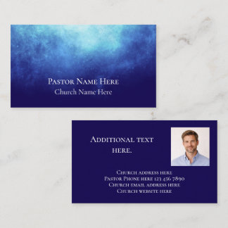 Carte D'appel Texte personnalisé et photo moderne pasteur d'égli