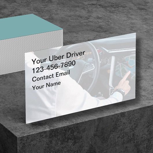Carte D'appel Thème simple pour chauffeur de VTC Uber
