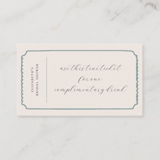 Carte D'appel Tini Bit plus âgé | Billet à thème Martini (Dos)