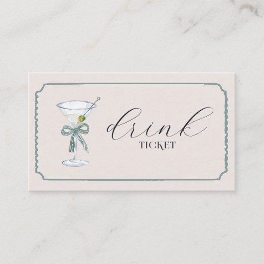 Carte D'appel Tini Bit plus âgé | Billet à thème Martini (Devant)