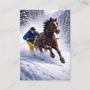 Carte D'appel Toile d'art mural de horse-skijoring Cheval d'hi