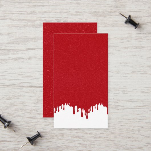 Carte D'appel Tomato Red Drip on White Calling Card – Customize (Devant/Arrière en situation)