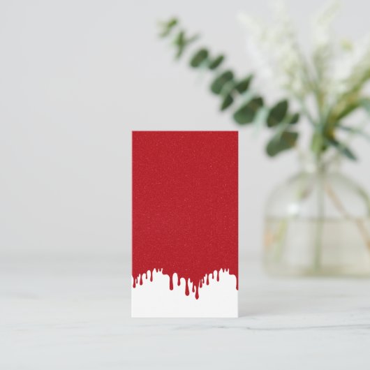 Carte D'appel Tomato Red Drip on White Calling Card – Customize (Debout devant)