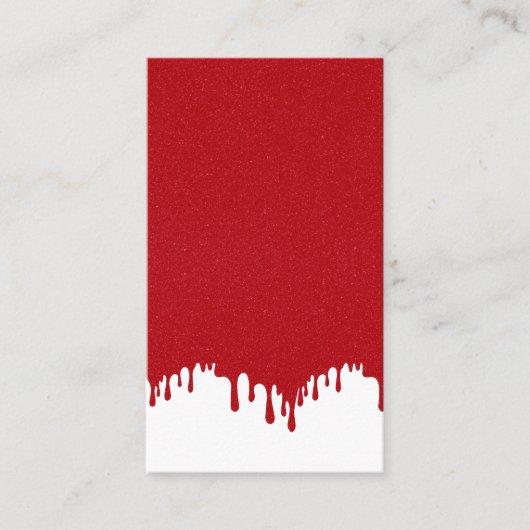 Carte D'appel Tomato Red Drip on White Calling Card – Customize (Devant)