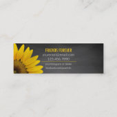 Carte D'appel Tournesol d'insertion de catégorie supérieure de (Dos)